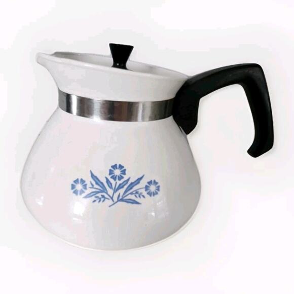 Corningware Other - Vintage Corning Ware Blue Cornflower Coffee Tea Pot Kettle with Lid 6 Cup P-104